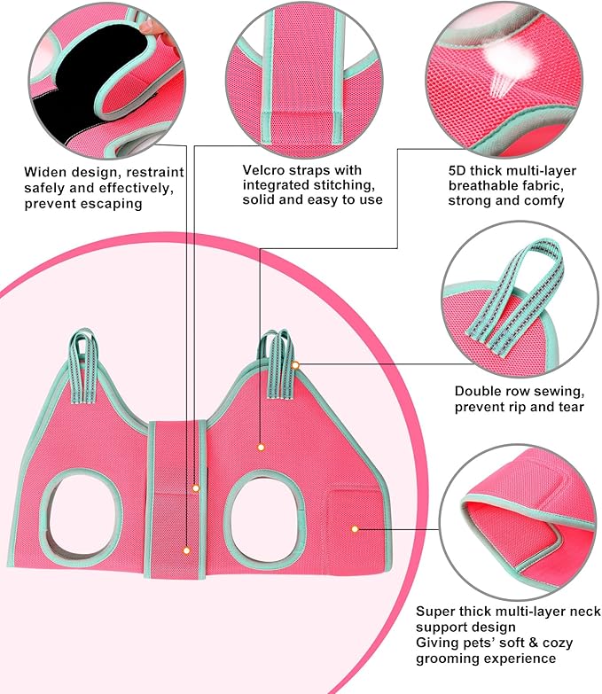 Dog Grooming Hammock, Medium Hanging Harness Holder Hanger for Nail Clipping,Nail Trimming Hammock,Dog Sling Restraint with Thick Fabric Neck Support for Claw Care
