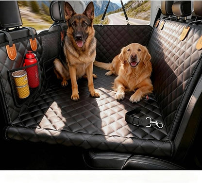 Back Seat Extender for Dogs with Hard Bottom, Dog Car Seat Cover for Back Seat, Waterproof Backseat Dog Extender & Hammock, Fits Most Cars, SUVs &Trucks, Medium&Large Dogs
