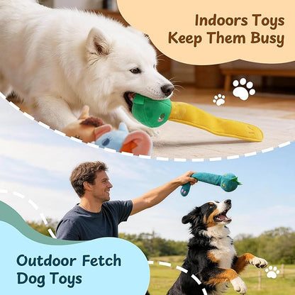 Nocciola Dog Squeak Toys 5pcs, Dog Toys to Keep Them Busy for Aggressive Chewers, Hide and Seek Crinkle Dog Toy for Large Dogs, Long Face Wild Animals Playground Series