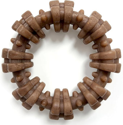 Nylabone Strong Chew Textured Ring Dog Toy Made with Real Beef & Chicken, Durable Chew Toys for Aggressive Chewers, Long Lasting Dog Bone, Keeps Dogs Busy, X-Large Breeds - 50+ lbs