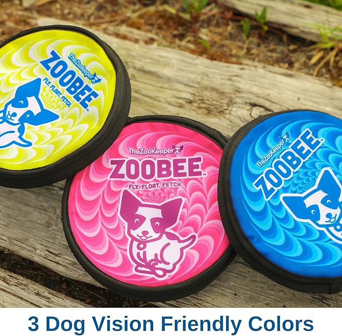 ZooBee Flying Disc Dog Toy – Dog Vision Friendly Colors – Soft & Durable Toss Disc for Indoor & Outdoor Play, Water Fetch & Pool Fun – Safe on Teeth – Floating Dog Toy – Lightweight & Easy to Throw