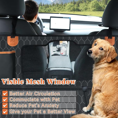 Dog Car Seat Cover, Back Seat Pet Cover for Dogs Waterproof Nonslip Dog Car Hammock 5-in-1 Seat Protector for Dogs Durable Soft Seat Covers for Cars,SUV&Trucks