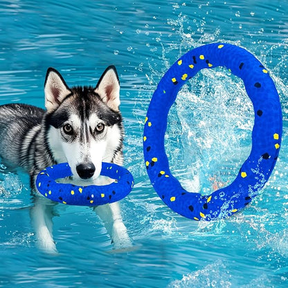 BABORUI Floating Dog Pool Toy – Durable E-TPU Dog Water Toy for Fetch & Chew, Bright Floating Dogs Toys for Pool, Beach & Outdoor Play – Dogs Beach Essentials (Blue Ring)