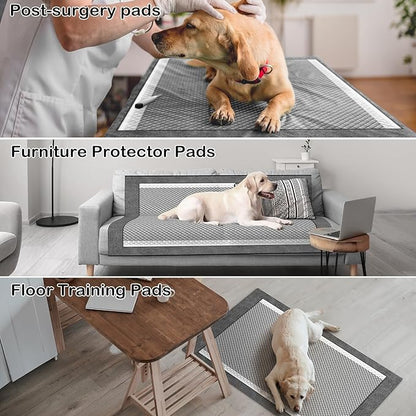 MIZOK Dog Pads 30”x36” XXL Extra Large, Charcoal Pee Pads for Dogs, Odor-Control Neutralize Urine Instantly, Quick Dry & Leak-Proof (40 Counts)