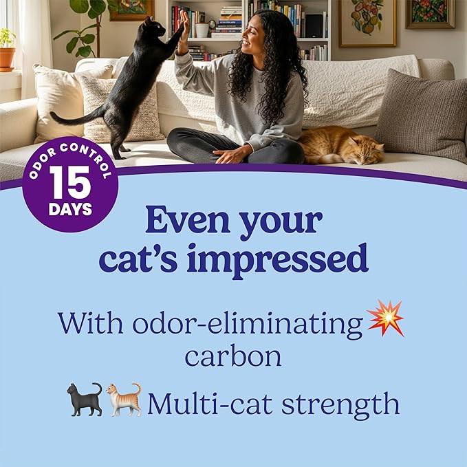 Fresh Step Advanced Odor Shield Multi Cat Clumping Litter with Febreze Freshness, Low Dust, Odor Control with Ammonia Block Tech, Compatible in Automatic Litter Boxes, 37 lb. (2 x 18.5 lb.)