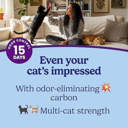 Fresh Step Advanced Odor Shield Multi Cat Clumping Litter with Febreze Freshness, Low Dust, Odor Control with Ammonia Block Tech, Compatible in Automatic Litter Boxes, 37 lb. (2 x 18.5 lb.)