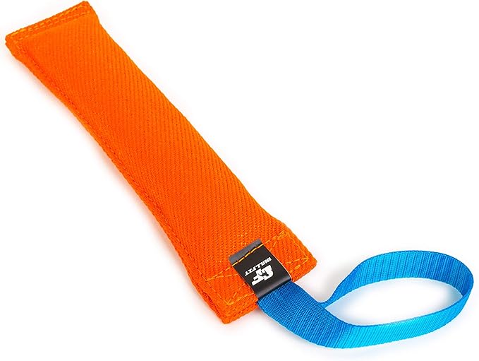 Bull Fit K9 Dog Bite Tug Toy with Strong Handle - Made of Durable & Tear-Resistant French Linen - Perfect for Tug of War, Fetch & Puppy Training - Ideal for Medium to Large Breeds