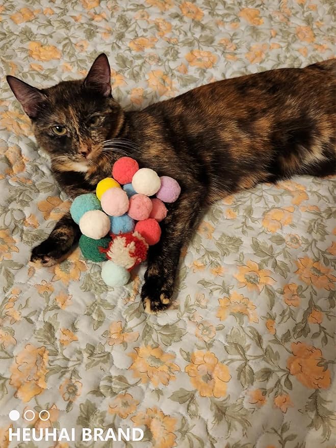 80-Pack Cat Toy Balls 10 Assorted Colors 1.25 Inch Diameter Suitable for All Cat Sizes (Wild Play)