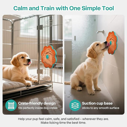 2 in 1 Lick Mat for Crate Training, Dog Slow Feeder Anxiety Relief Enrichment Pad with Suction Cups, Dishwasher Safe, BPA-Free Silicone for Small & Medium Dogs, 1 Pack