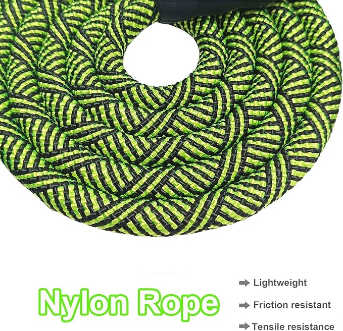 MayPaw Heavy Duty Rope Dog Leash, 6/8/10FT Nylon Pet Leash, Soft Padded Handle Thick Lead Leashes for Large Medium Dogs Walking Training Jogging (Green Black, 1/2" * 6')