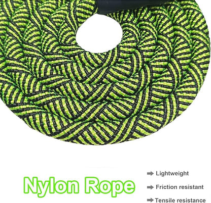 MayPaw Heavy Duty Rope Dog Leash, 6/8/10FT Nylon Pet Leash, Soft Padded Handle Thick Lead Leashes for Large Medium Dogs Walking Training Jogging (Green Black, 1/2" * 6')