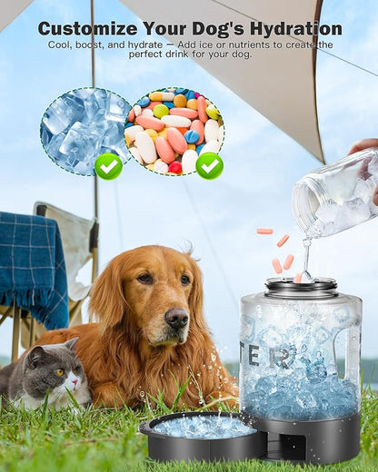 SwSun 77oz Large Dog Water Bottle, Portable Dog Travel Water Dispenser with Pull-Out Bowl, Ideal for Hiking, Camping, Dog Parks, Leak-Proof BPA-Free Outdoor Dog Water Bottle for Large Dogs,Black