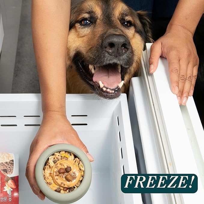 Should We Go? The Ripple Cup Natural Rubber Dog Enrichment Toy & Slow Feeder, Treat Dispensing Cup - Food-Safe Meal Feeder, Frozen Treat Dog Toy with Freezer Plug, Fits 10 oz, for Medium Dogs