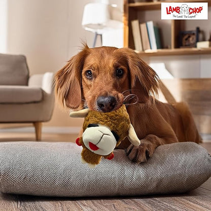 Multipet Knobby Noggins Dog Toy Lamb Chop | Lambchop Knobby Noggins Knobby | Noggins Squeaky Dog Toy Plush | 5" | Small/Medium Breed | Officially Licensed (Brown)