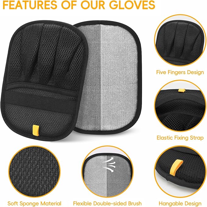 2 Pcs Pet Removal, Magic Brush Electrostatic Pet Remover, Reusable Dog Cat Fur Remover Mitt, Pet Grooming Cleaning, Pet Cleaner Removal Tool for Couch, Furniture