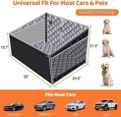 URPOWER Hard Bottom Dog Car Seat for Large Medium Dogs, Dog Back Seat Extender with 3-Sided Hard Boards, Waterproof Pet Backseat Cover Dogs Hammock for Large Cars, Trucks and SUVs, Holds up to 200 lbs