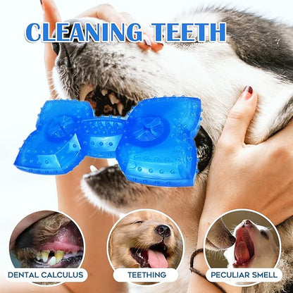 Puppy Teething Chew Toys, Cooling Natural Teething Rubber, 2 Pack for Cleaning Teeth and Protects Oral, Freezable Dog Chew Toys Set