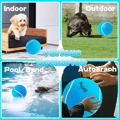 Big Tennis Ball for Dogs, Giant Dog Tennis Ball Toy Large Outdoor Sports Gift for Small Medium Large Dog (Sky Blue, 9.5 inch)