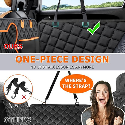 Dog Seat Cover for Cars & SUVs, LSize Dog Seat Cover for Back Seat for 2-4 Large Dogs, 400Lbs Capacity, Waterproof & Non-Slip Back Seat Protector