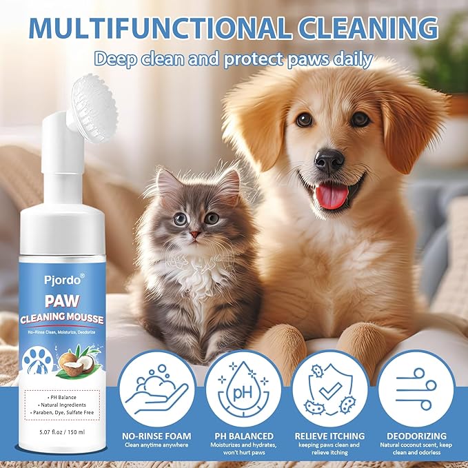 Pet Steam Brush for Cat & Dog, 5-in-1 Pet Spray Hair Removal Comb for Reducing Shedding, Grooming Brush for Long Short Haired Cat & Dog, No-Rinse Foaming Cleanser for Cleaning Paw