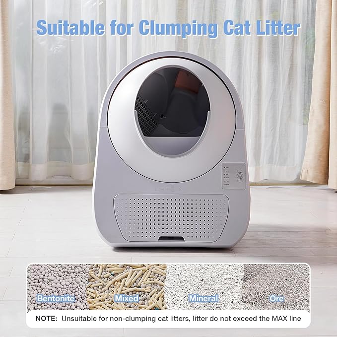 CATLINK Self Cleaning Cat Litter Box, Automatic Cat Litter Box, Double Odor Removal, Cat Litter Box for Cats from 3.5 pounds to 22 pounds (Young Version)