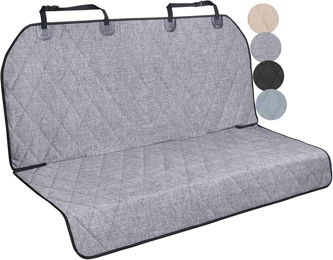 VIVAGLORY Dog Seat Covers, Dog Backseat Cover Pet Bench Protectors with Anti-Slip Backing, Back Seats Cover Rear Seat Covers Car Seat Cover for Dogs, Heather Black, 46" L * 52" W