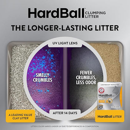 ARM & HAMMER Hardball Lightweight Platinum Multi-Cat Clumping Cat Litter Odor Control, Easy No-Mess Scooping, Garden Bloom Scent, 8.5 Lbs.