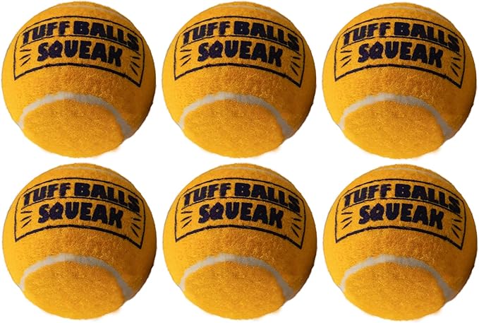 PetSport Giant Tuff Ball - Giant Tennis Balls for Large Dogs, Great for Boredom & Aggressive Chewers, Dog Toy, Certified Non-Toxic, Won't Wear Down Teeth - 4"(6pack)