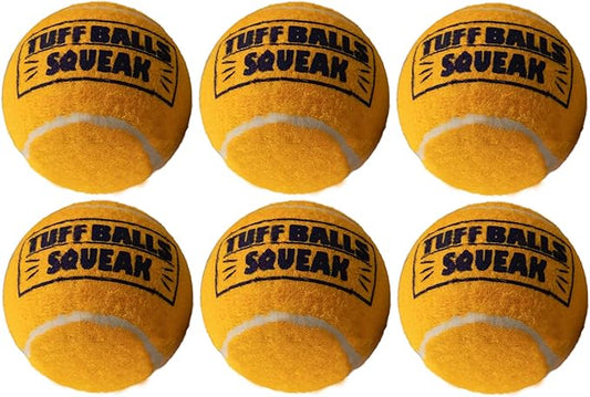 PetSport Giant Tuff Ball - Giant Tennis Balls for Large Dogs, Great for Boredom & Aggressive Chewers, Dog Toy, Certified Non-Toxic, Won't Wear Down Teeth - 4"(6pack)