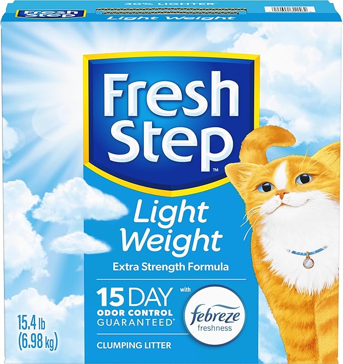 Fresh Step Light Weight Clumping Litter, Extra Strength Formula With Febreze Freshness, 15.4 lb. Box (Package May Vary)