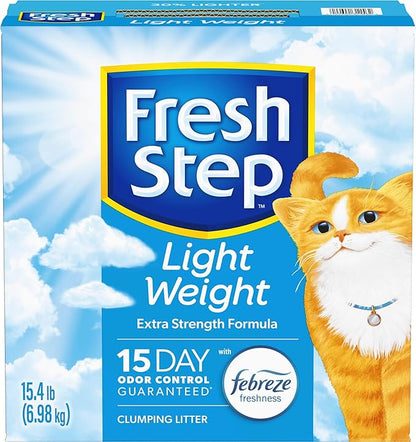 Fresh Step Light Weight Clumping Litter, Extra Strength Formula With Febreze Freshness, 15.4 lb. Box (Package May Vary)