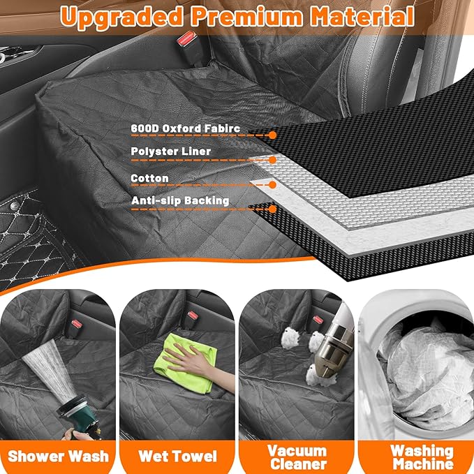 Pet Front Seat Cover, 2 in 1 Bucket Style Dog Booster for Medium Size and Small Dogs, Watertight Non-Slip Dog Car Seat Protector for Cars, Trucks, SUV Black