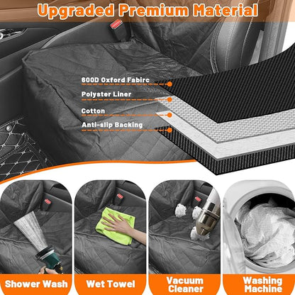Pet Front Seat Cover, 2 in 1 Bucket Style Dog Booster for Medium Size and Small Dogs, Watertight Non-Slip Dog Car Seat Protector for Cars, Trucks, SUV Black