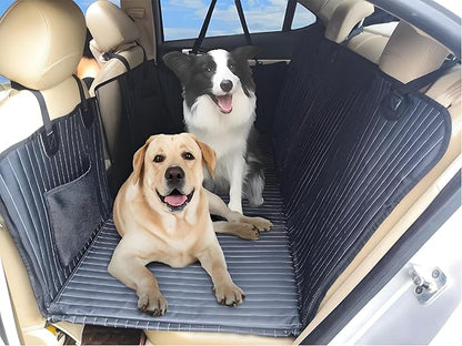 Back Seat Extender for Dogs, Dog Car Seat Cover, Back Seat Bridge Gap Filler, Non-Inflatable Car Camping Mattress Bed, Dog Hammock for Truck SUV (Black)