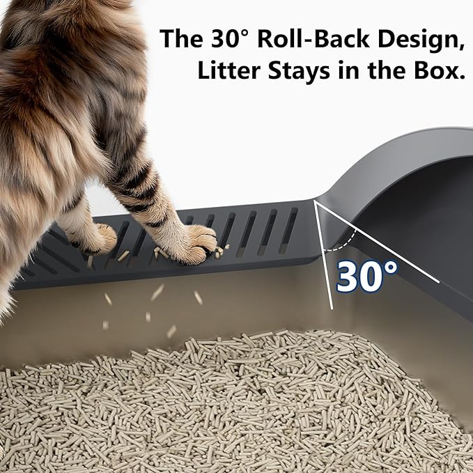 Extra Large XXXL Stainless Steel Litter Box, 28" L x 20" W x 12.2" H Super Large Stainless Steel Litter Box, Suitable for Large Cats and Multiple Cats, Non-Sticky, Anti-Leakage, Easy to Clean