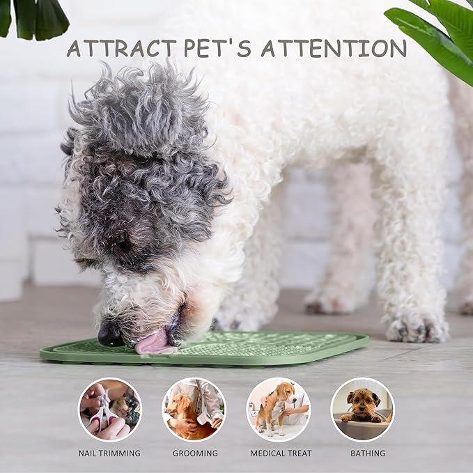 2 Pack Lick Mat for Dogs,Cats,Upgraded 8.5×8.5 inches Licking Mats with Suction Cups,Slow Feeder Licking Pad for Anxiety Relief and Boredom Reducer,Suitable for Dog Training Set 3