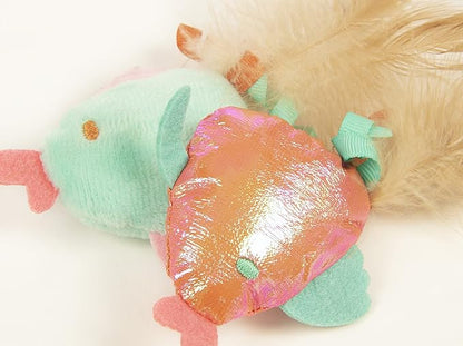 SmartyKat (2 Count) Silly Swimmers Crinkle Plush Catnip Cat Toys - Orange/Turquoise, 2 Count