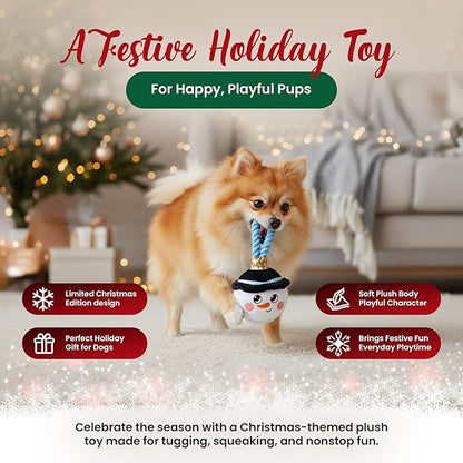 Bow Wow Pet Snowman Ornament Rope Dog Tug Toy