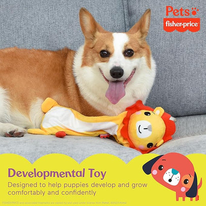 Fisher-Price Warming Furrr-end Cuddler for Puppies - Microwaveable, Reusable Soft Calming Toy - Multifunctional Dog Toy