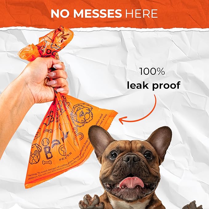 Dog Poop Bags, Leak-Proof, Strong and Unscented - 8 Pack (120 Bags)