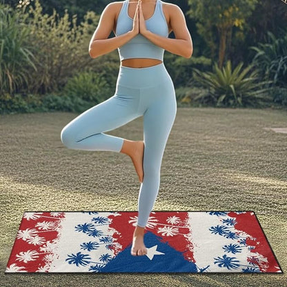 SEANATIVE Car Towel Seat Covers, Washable Seat Protector, One Towel Cushion Cover, Fit Beach Swimming Outdoor Sports, Universal Fit Most Cars Trucks SUVs, Puerto Rico Flag Palm Print