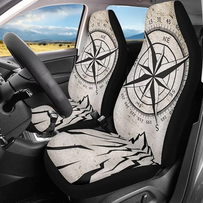 Car Seat Covers Set of 2 Waterproof Front Seat Covers Stretch Polyester Fabric Cover Breathable Front Seat Cover Universal Fit for Auto Truck Van SUV