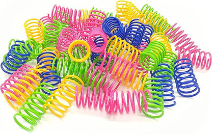 Cat Spring Toys 30 Packs, Plastic Colorful Springs Cat Toys for Cat Kitten Pets, Interactive Cat Toys for Indoor Cats and Kitten