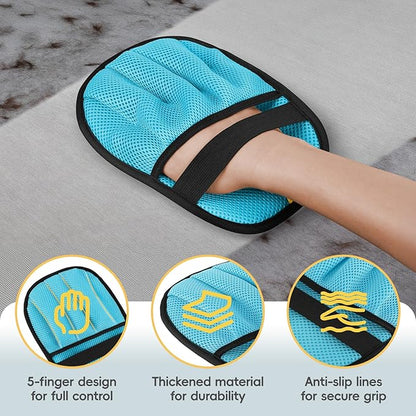 Pet Hair Removal Glove for Dogs & Cats, Upgraded 5-Finger Electrostatic Magic Brush & Reusable Pet Hair Remover for Clothing,Couch, Carpet, Car Seat, Car Bed,1PCS