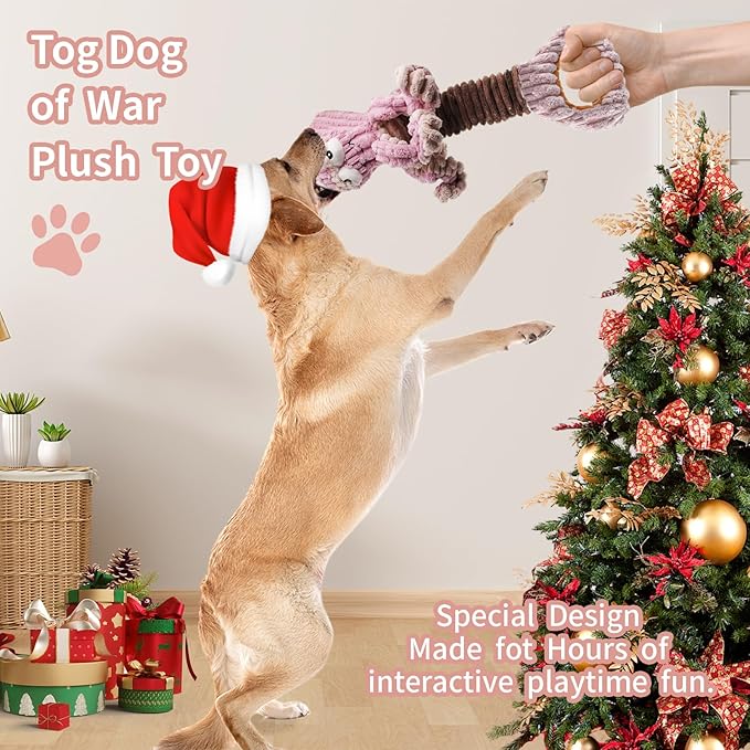 Squeaky Dog Toys, Octopus Dog Toy Interactive Tug of War Puppy Toy to Keep Them Busy(Purple)