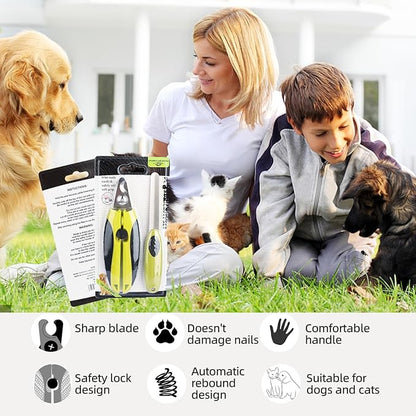 Green Dog Nail Clipper&File Set Plier Style Dog Claw Clippers with Safety Guard Heavy-Duty Dog Toenail Clippers Professional Pet Nail Trimmers for Dogs and Cats