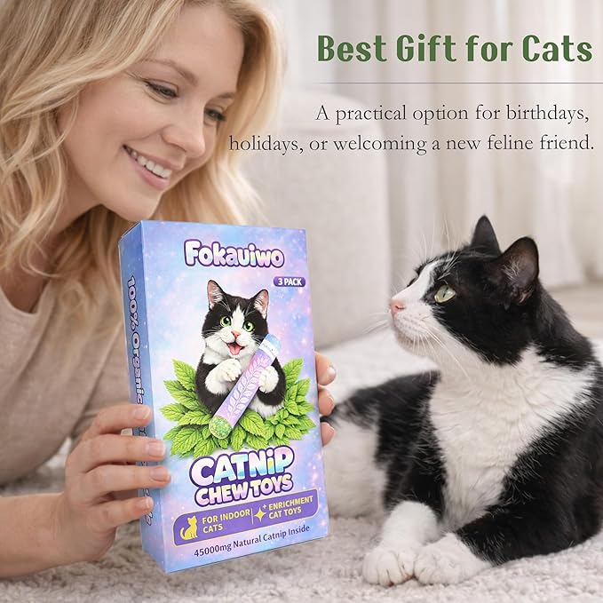 Catnip Toys for Cats, Kicker Style Cat Toys for Indoor Cats with Extra Strong Catnip, Interactive Cat Toys Set, Funny Plush Kitten Teething Toy for Cat Lovers(3 Pack)
