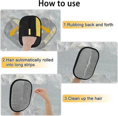 Pet Hair Remover Gloves, Advanced Static-Adhesive Pet Hair Removal Gloves, Reusable Cat Dog Hair Remover Mitt, Pet Grooming Glove for Shedding, 1PCS