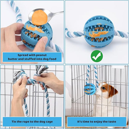 Interactive Dog Toys, Crate Training Aids for Puppies, Reduce Stress Anxiety Peanut Butter Dog Food Treat Dispenser Toys