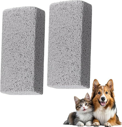 2Pcs Pet Hair Remover Pumice Stone for Cleaning Pet Hair Cat Fur Dog Hair Removal Tool for Car Interior Furniture Carpet Couch Bedding (Gray)